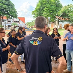 Cesar Seidel e Denilson Seidel na chegada da comitiva visitante.